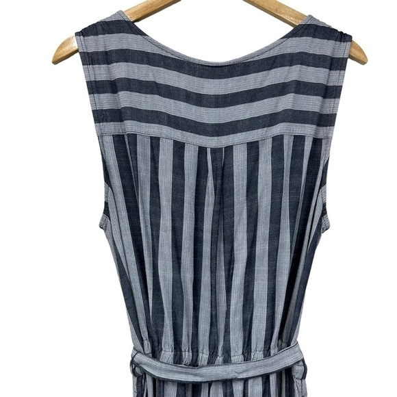 GAP Navy Sleeveless Striped Wide Leg Wrap Jumpsuit, XL - Picture 7 of 8